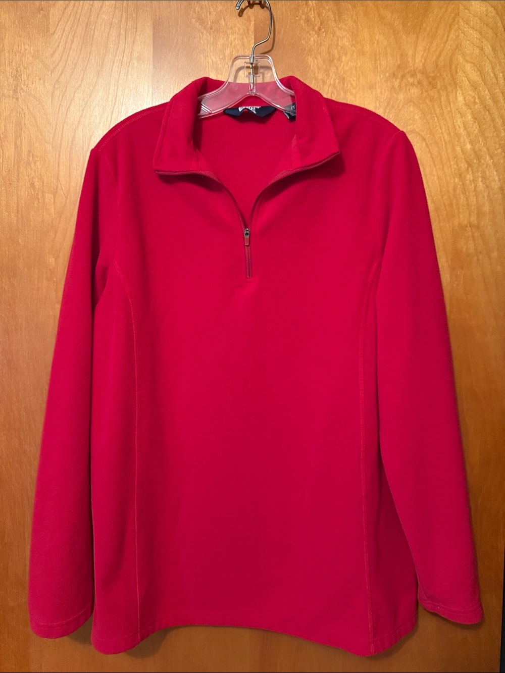 Lands' End Women's Red Quarter-Zip Turtleneck Pullover